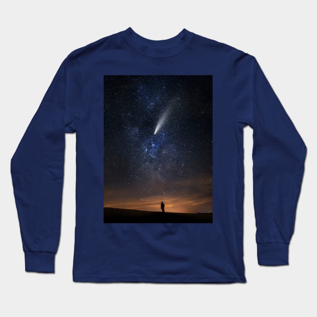 Night Comet Long Sleeve T-Shirt by MCAshe spiritual art 